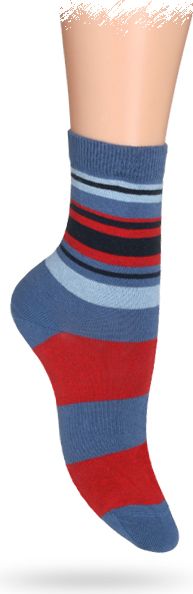 WOLA Dětské ponožky ABS vzor PRUHY červené Velikost: 27-29 - obrázek 1
