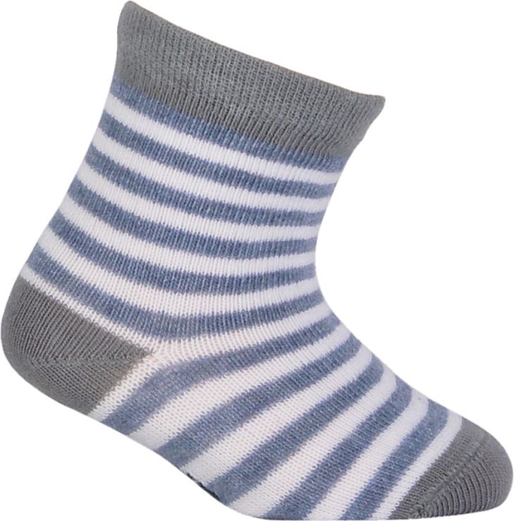 Chlapecké vzorované ponožky WOLA PROUŽKY bílé Velikost: 15-17 - obrázek 1