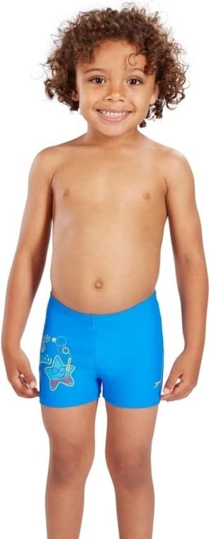 Chlapecké plavecké šortky Speedo Placement Aquashort - neon blue/risk red/japan blue 74-80 - obrázek 2