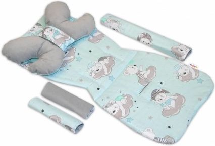 Oboustranny 5-ti dílný komplet Baby Nellys do kočárku Velvet, Mráček - obrázek 1