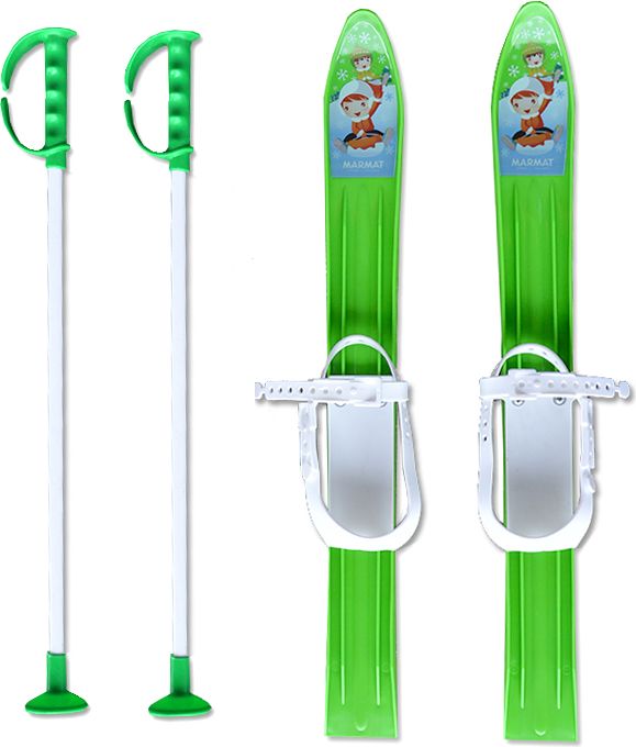 Baby Ski 60 cm - dětské plastové lyže - zelené - obrázek 1