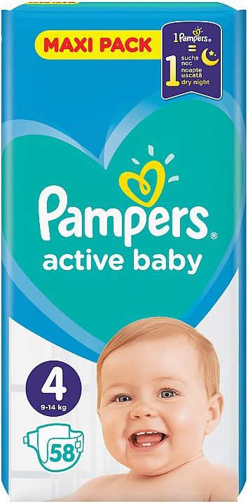 Pampers Active Baby Maxi Pack S4  58 ks - obrázek 1