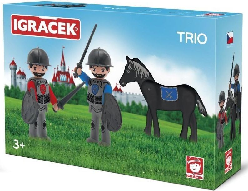 EFKO EFKO IGRÁČEK TRIO - 2 rytíři a černý kůň - obrázek 1