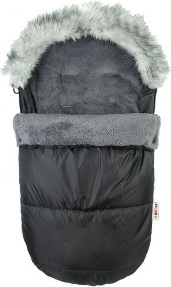 Baby Nellys Fusák Delux Baby Nellys ® s kožešinkou 105x50cm - černý - obrázek 1