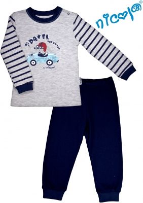 Dětské pyžamo Nicol, Car - šedé/granátové - obrázek 1