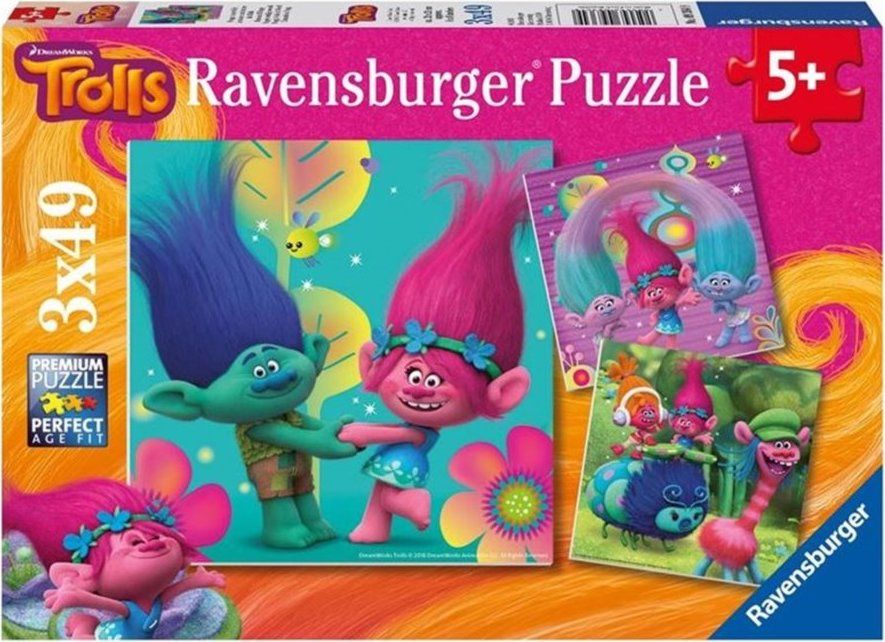 RAVENSBURGER Puzzle Trollové 3x49 dílků - obrázek 1