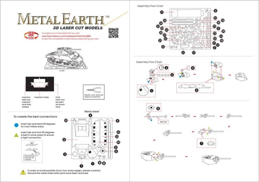 METAL EARTH 3D puzzle Tank M4 Sherman - obrázek 6