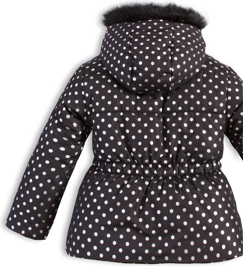 Kojenecká dívčí zimní bunda LEMON BERET PUNTÍKY černá Velikost: 68 - obrázek 6
