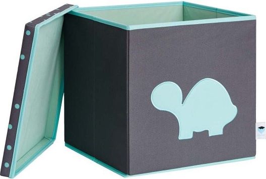 STORE IT Úložný box s víkem šedá s mintovou želvou - obrázek 1