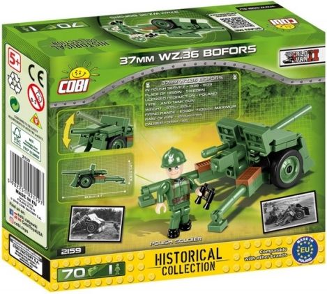 Cobi 2159 Small Army Bofors 37 mm vz.36, 70 k, 1 f - obrázek 3