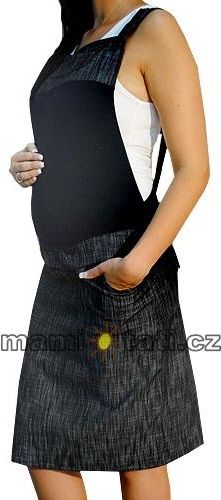 Be MaaMaa Be MaaMaa Těhotenské šaty/sukně s láclem - granátový melírek - obrázek 1