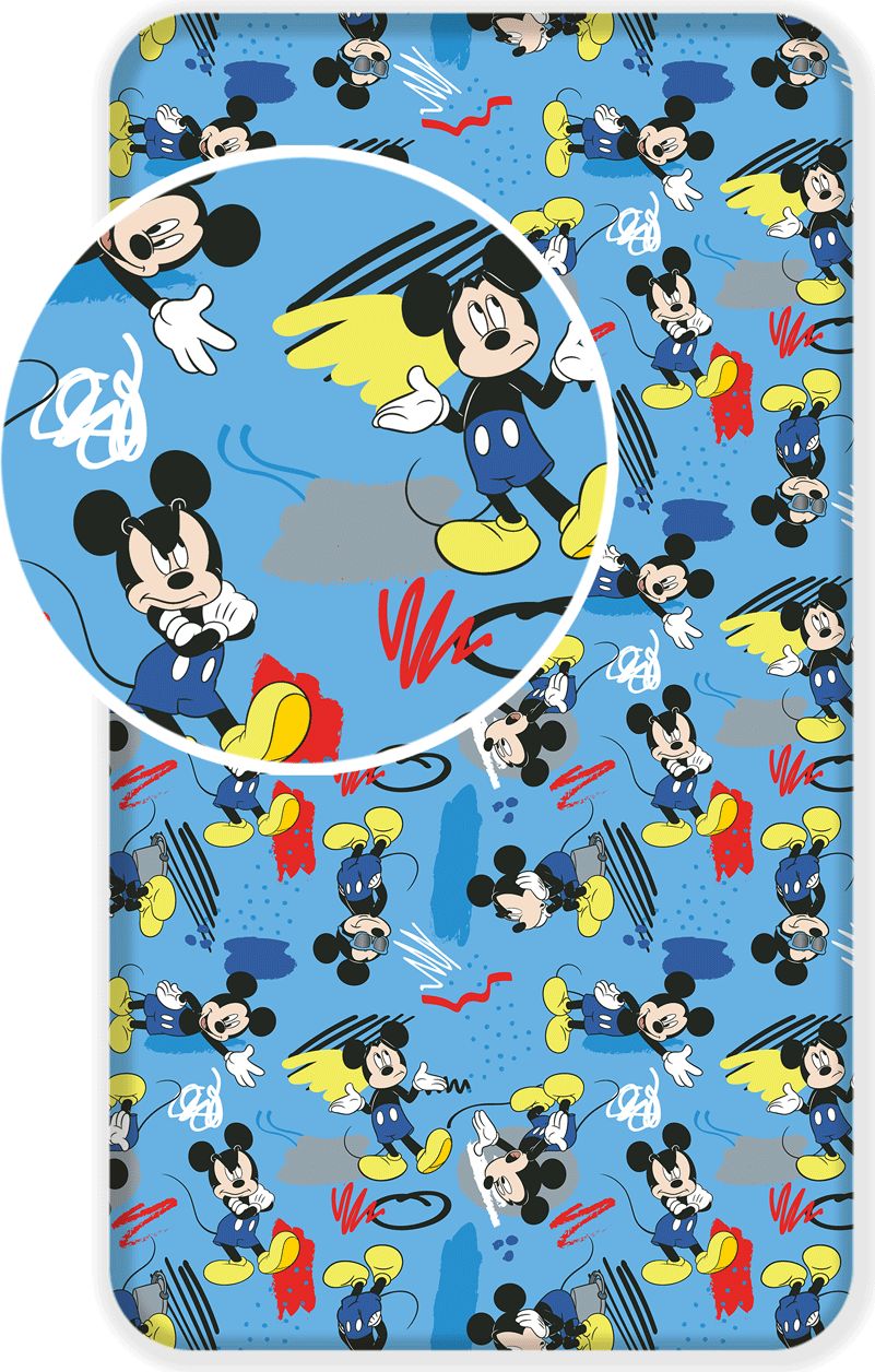 Jerry Fabrics Dětské prostěradlo z bavlny Mickey Hey - 90x200cm - obrázek 1
