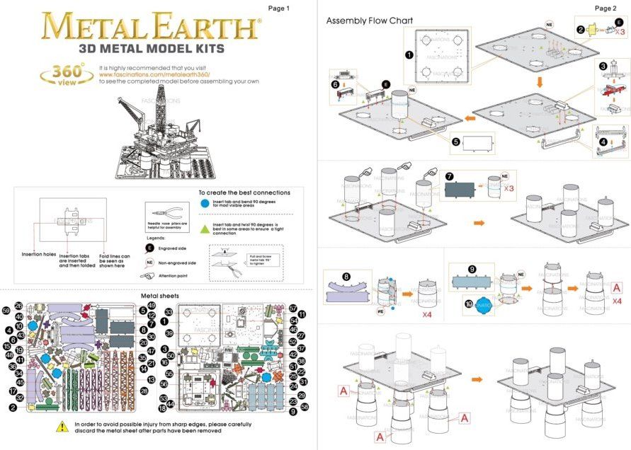METAL EARTH 3D puzzle Ropná plošina a tanker (deluxe set) - obrázek 3
