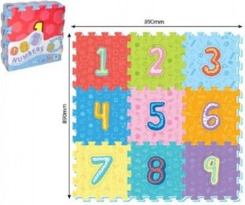 Pěnové puzzle číslice 9ks 32x32cm 10m+ - obrázek 1