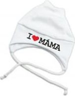 DEJNA DEJNA Čepička Kolekce I love Máma na šnurku - bílá,0-3m, K19 0/3měsíců - obrázek 3