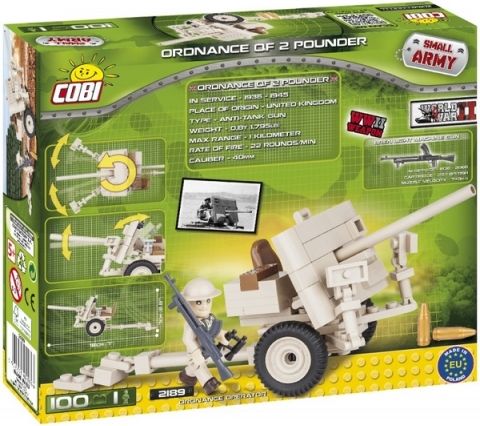 Cobi 2189 II WW Ordnance QF 2-pounder, 100 k, 1 f - obrázek 2