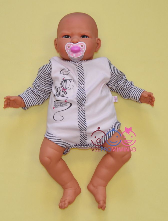 Kojenecké body Bobas Zebra světle růžové velikost 56 - obrázek 1