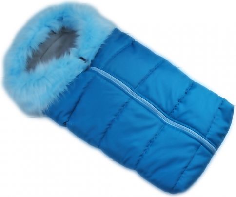 Fusak nejen do autosedačky Baby Nellys ® Eskymo s kožíškem, modrý - obrázek 1