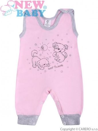 Kojenecké dupačky New Baby Kamarádi růžové, Růžová, 80 (9-12m) - obrázek 1