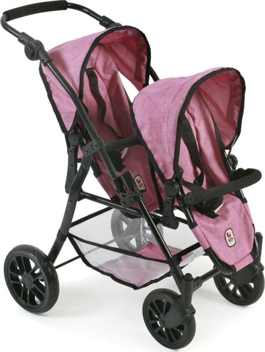 Bayer Chic Kočárek pro panenky Twinny Pink Jeans - obrázek 1