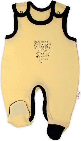 Baby Nellys Kojenecké bavlněné dupačky Baby Nellys, Baby Little Star - žluté, vel. 74 74 (6-9m) - obrázek 1