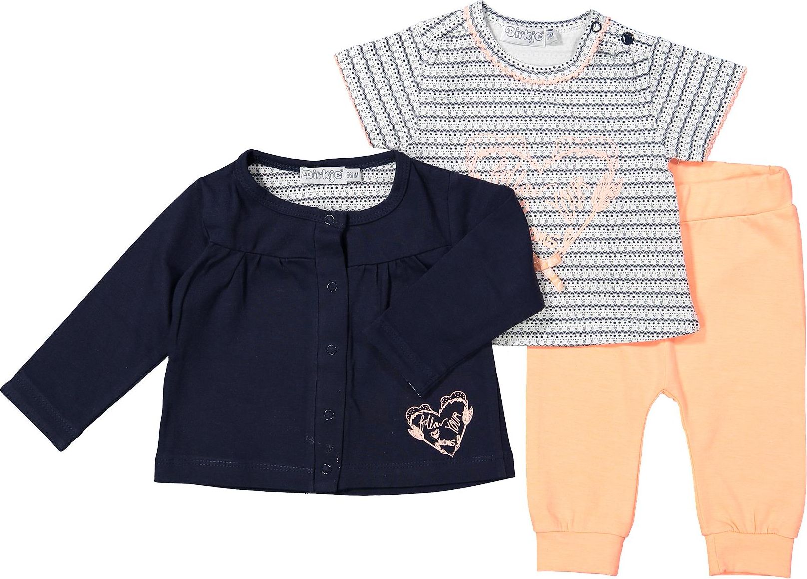 DIRKJE Set 3-dílný A-SO FRESH FOLLOW YOUR DREAMS vel. 74 Navy - obrázek 1