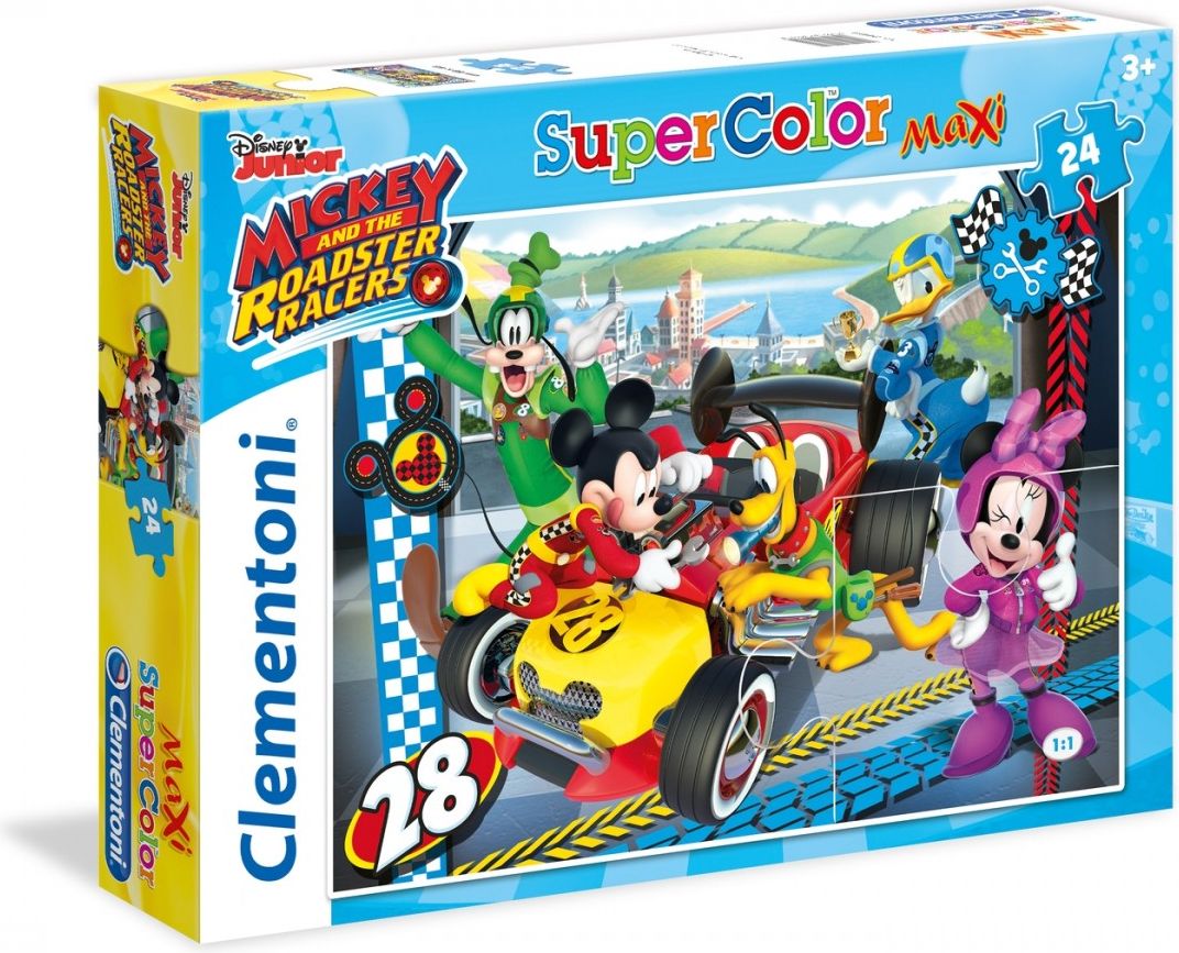 Clementoni - Puzzle Maxi 24, Mickey závodník - obrázek 1