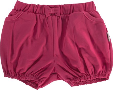 Kojenecké bavlněné kalhotky, kraťásky s mašlí Mamatti Motýlek srdíčko - vínové, vel. 104 - obrázek 1