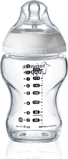 Tommee Tippee kojenecká láhev C2N skleněná bílá 250ml - obrázek 2