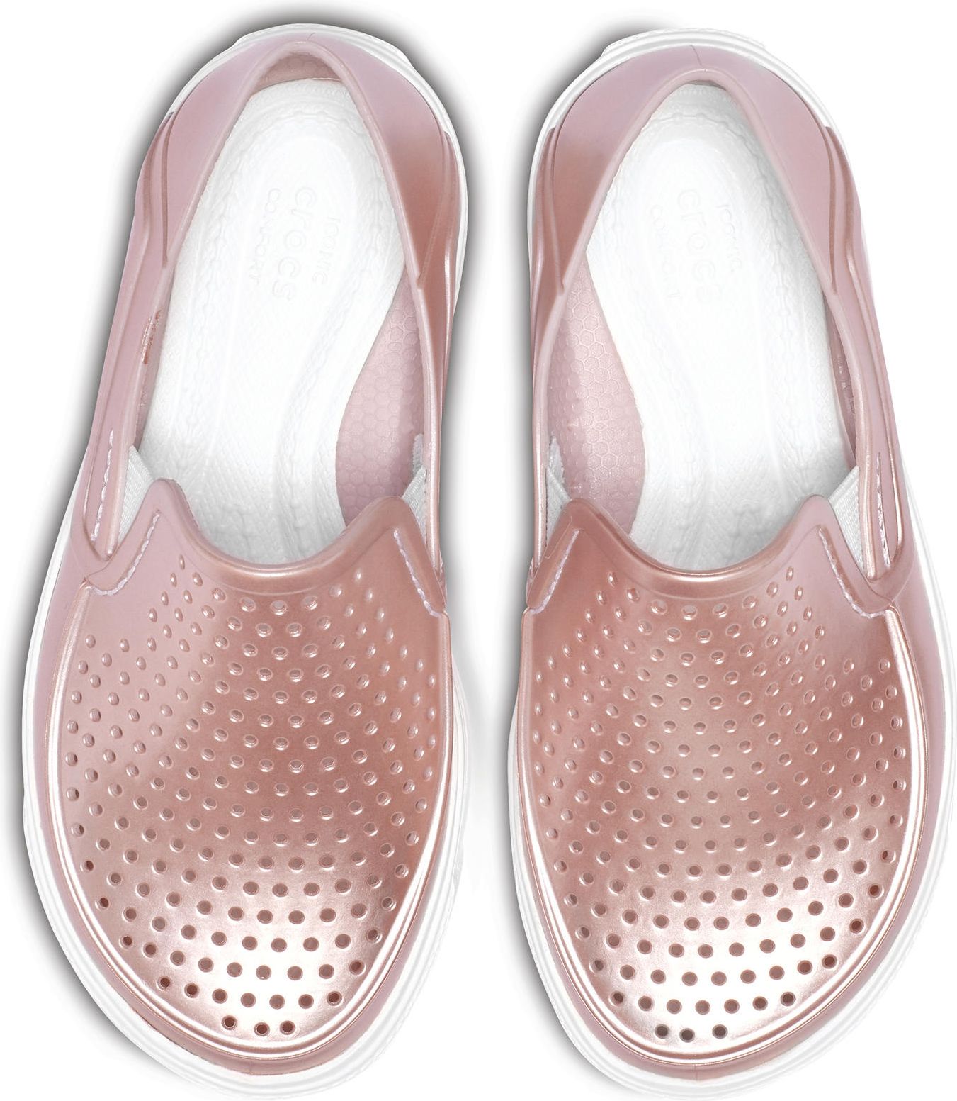 Crocs dívčí pudrové metalické slip-ony CitiLane Roka Metalic - 30/31 - obrázek 3