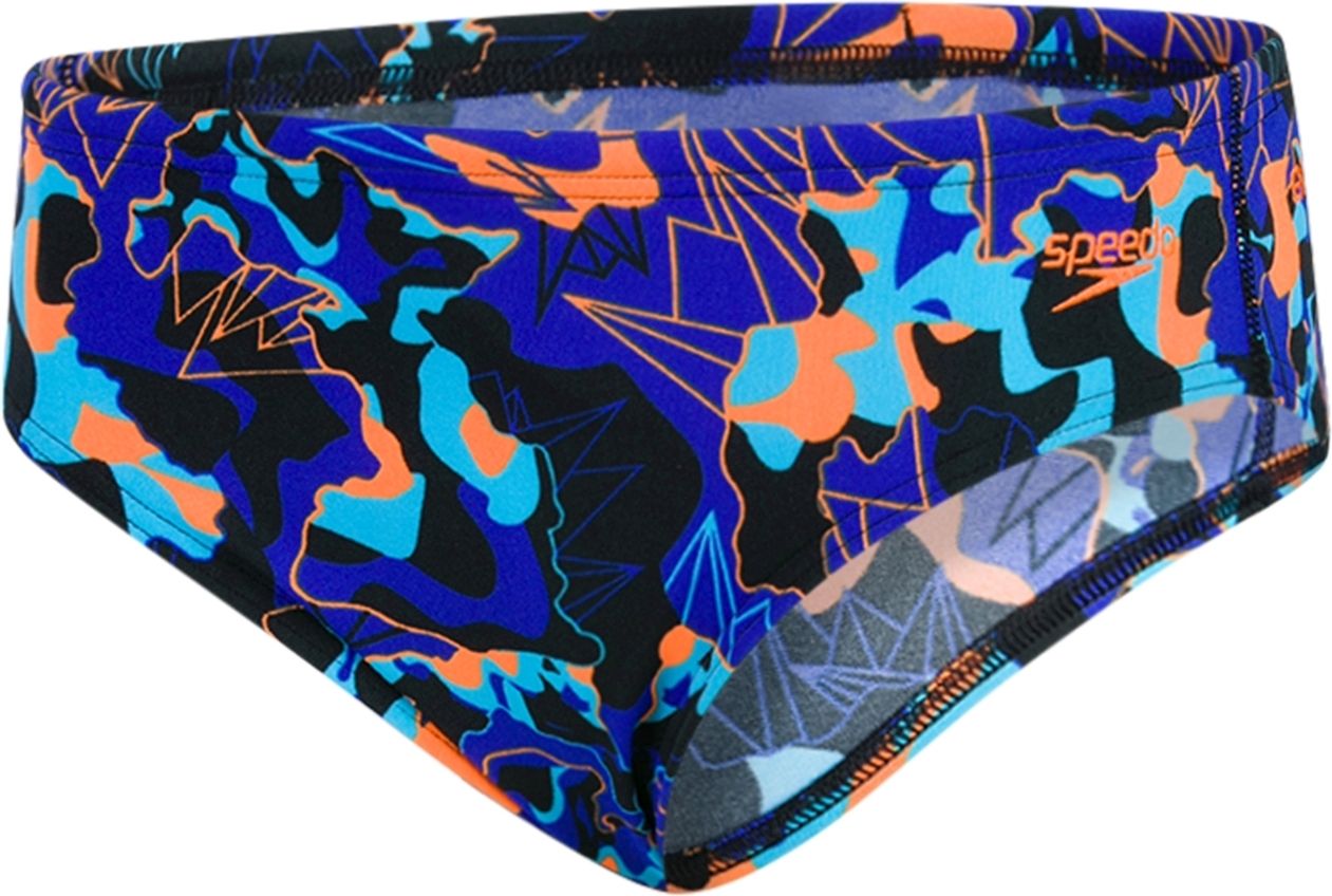 Speedo Boys All Over Brief - black/amparo blue/fluo orange 128 - obrázek 1