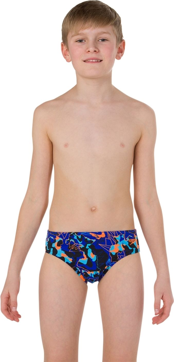Speedo Boys All Over Brief - black/amparo blue/fluo orange 128 - obrázek 2