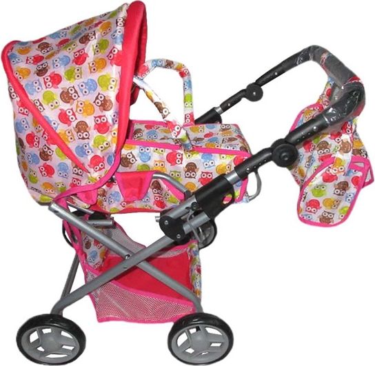 BABY MIX | Nezařazeno | Dětský kočárek pro panenky 2v1 Baby Mix se sovičkami | Multicolor |