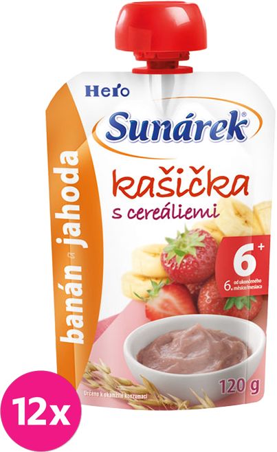 Hero Sunárek Kašička s cereáliemi banán a jahoda 12x120g - obrázek 1