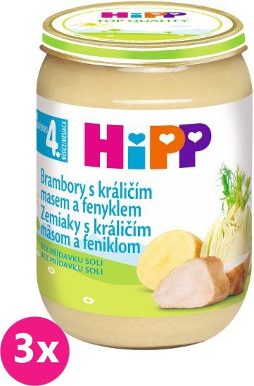 3x HIPP Brambory s králičím masem a fenyklem (190 g) - maso-zeleninový příkrm - obrázek 1