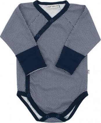 Kojenecké celorozepínací bavlněné body Baby Service Retro modré, Modrá, 56 (0-3m) - obrázek 1