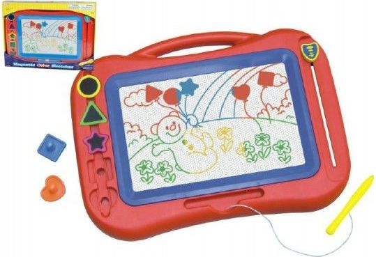 Teddies Magnetická tabulka barevná + razítka 5ks plast 43x30cm v krabici - obrázek 1