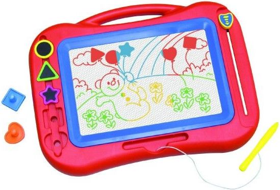 Teddies Magnetická tabulka barevná + razítka 5ks plast 43x30cm v krabici - obrázek 2