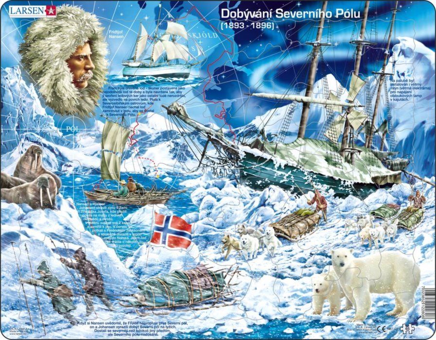 LARSEN Puzzle Dobývání Severního Pólu 65 dílků - obrázek 1