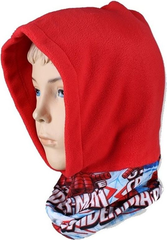 Setino · Chlapecká flísová čepice / kukla s nákrčníkem Spiderman - červená - obrázek 1