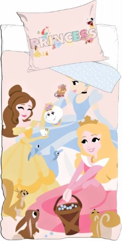 Setino · Bavlněné povlečení do dětské postýlky Princezny - Princess - Disney - 90 x 140 cm + 40 x 55 cm - obrázek 1