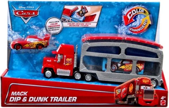 CARS 2 (Auta 2) - Color Changers Mack Dip & Dunk Trailer + Lightning McQueen (Blesk) - obrázek 1