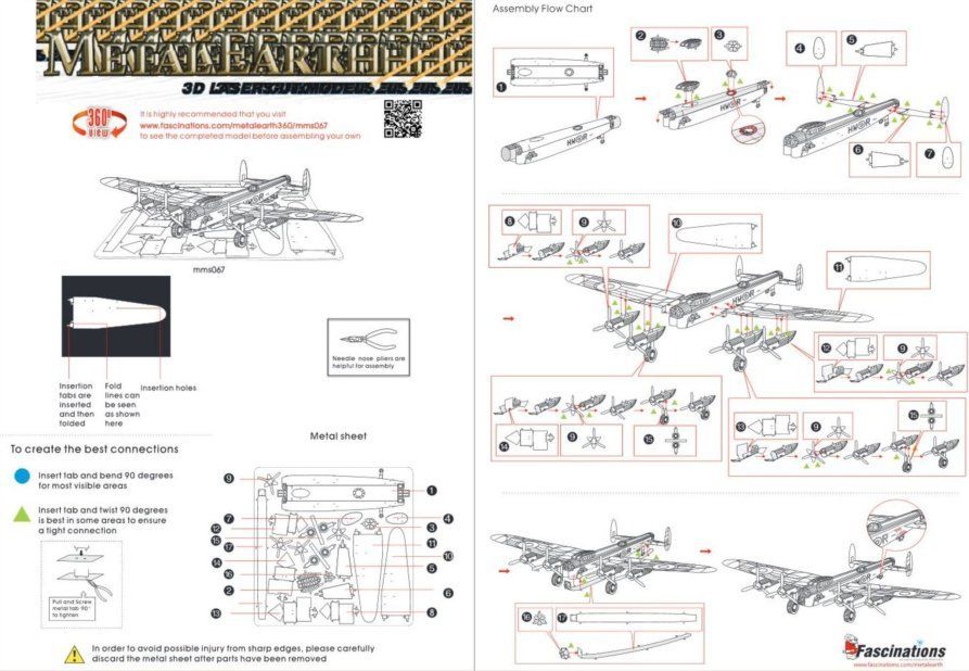METAL EARTH 3D puzzle Bombardér Avro Lancaster - obrázek 8