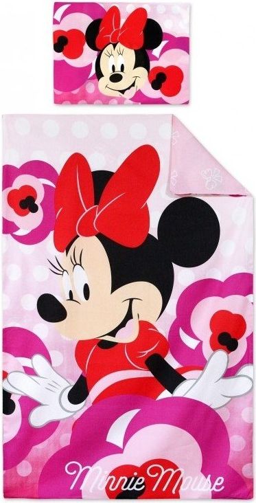 Setino - Bavlněné povlečení do dětské postýlky Minnie mouse ❤ (Disney), 90 x 140 cm + 40 x 55 cm - obrázek 1