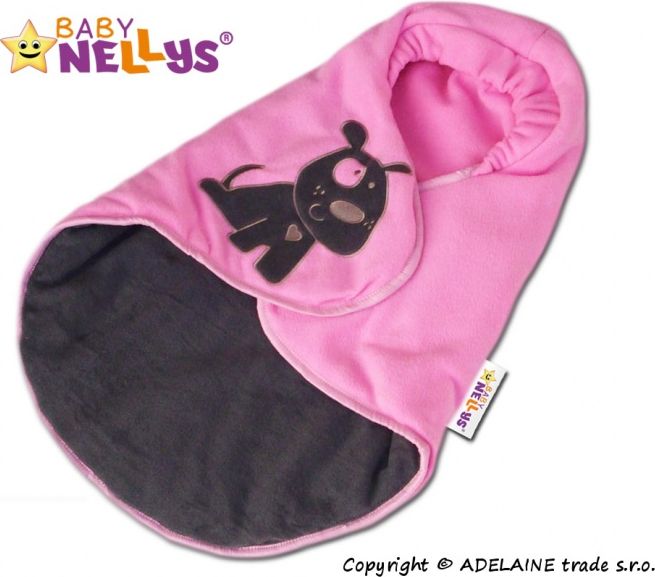Baby Nellys Baby Nellys Fusák/zavinovačka do autosedačky Pejsek - sv. růžový - obrázek 1