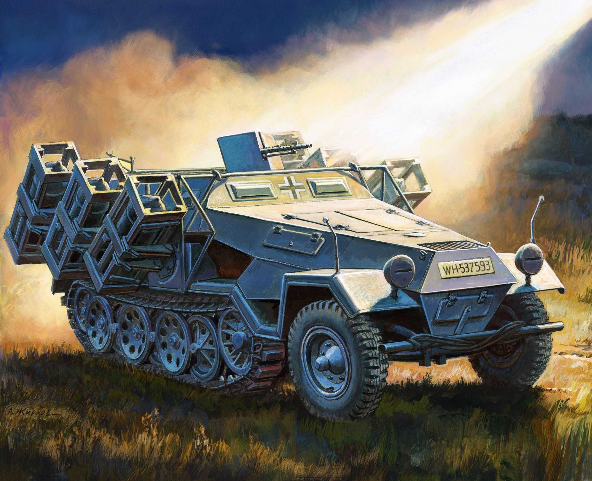 ZVEZDA Snap Kit tank 6243 - Sd.Kfz.251/1 Ausf.B "Stuka" (1:100) - obrázek 2