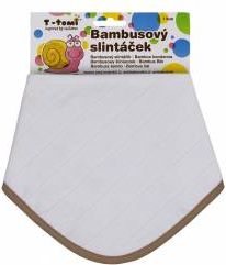 T-tomi Bambusový BIO slintáček 1 ks bílý béžový okraj - obrázek 1