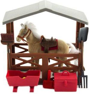Teddies Kůň fliška se stájí a doplňky plast v krabici 23x27x9cm - obrázek 3