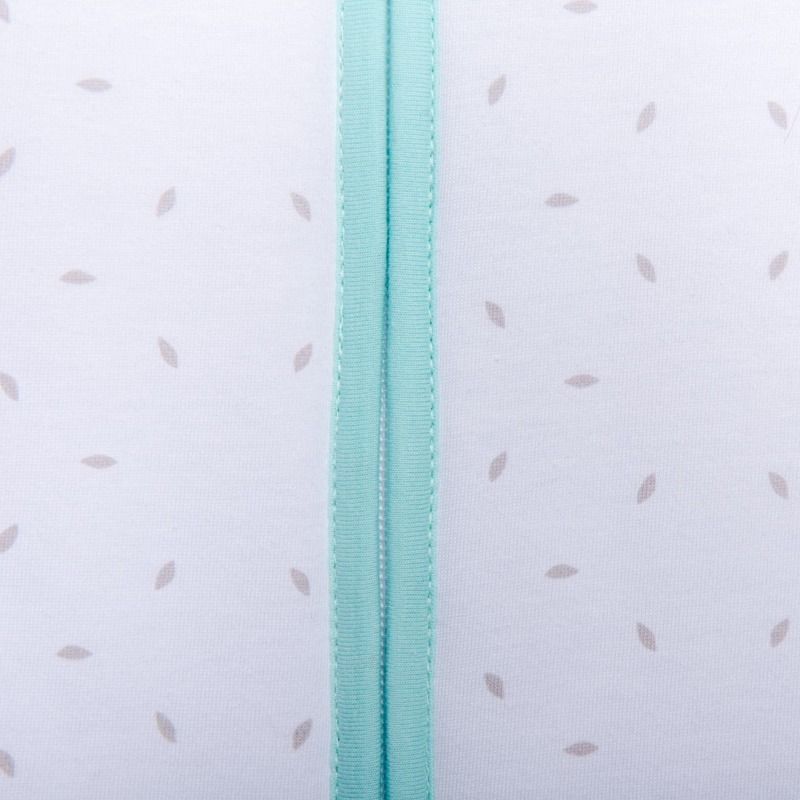 Natulino dětský letní spací pytel pro miminko, NATURAL WHITE LITTLE GREY LEAVES / MINT, 1vrstvý, S (0 - 6 měsíců) - obrázek 3