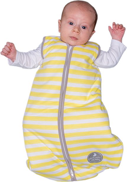 Natulino dětský spací pytel pro miminko, YELLOW STRIPES / WARM GREY, 2vrstvý, N (0 - 3 měsíce) - obrázek 2